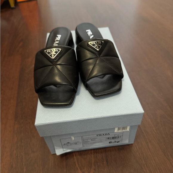 Prada Diagram Slide Sandal BLACK, Size 5US / 35EU - Picture 11 of 13